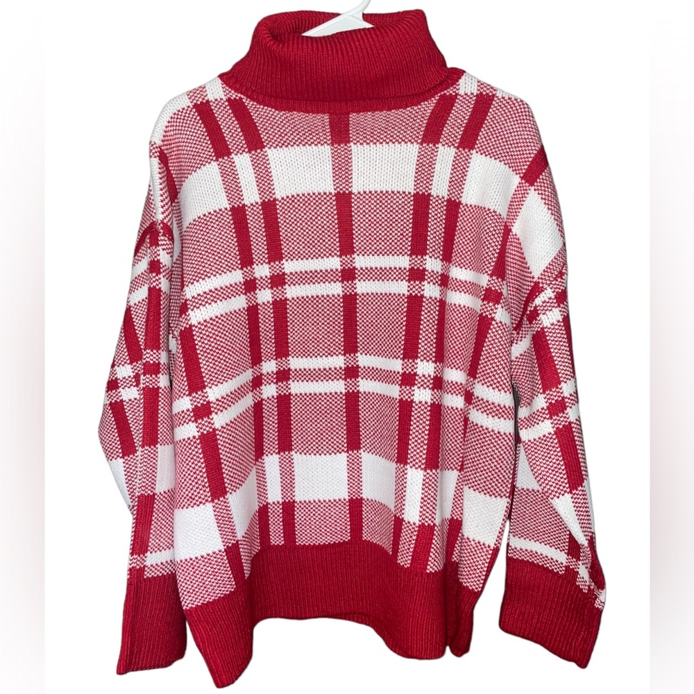 Love In plaid turtle neck sweater size large